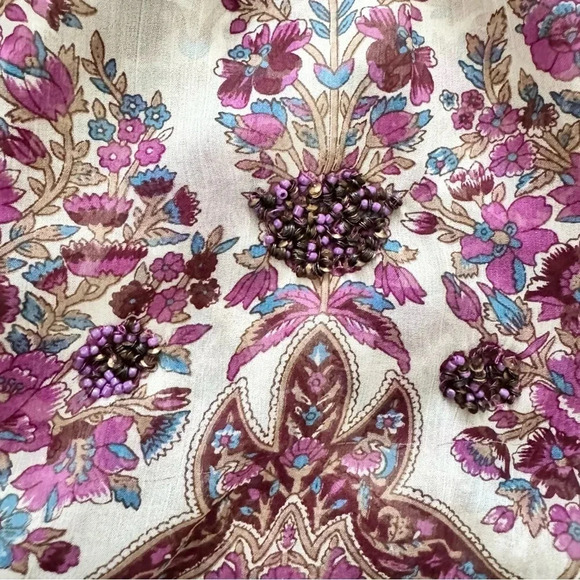 Zadig & Voltaire Thym Print Silky Top in Lilas Size XS - Picture 9 of 9